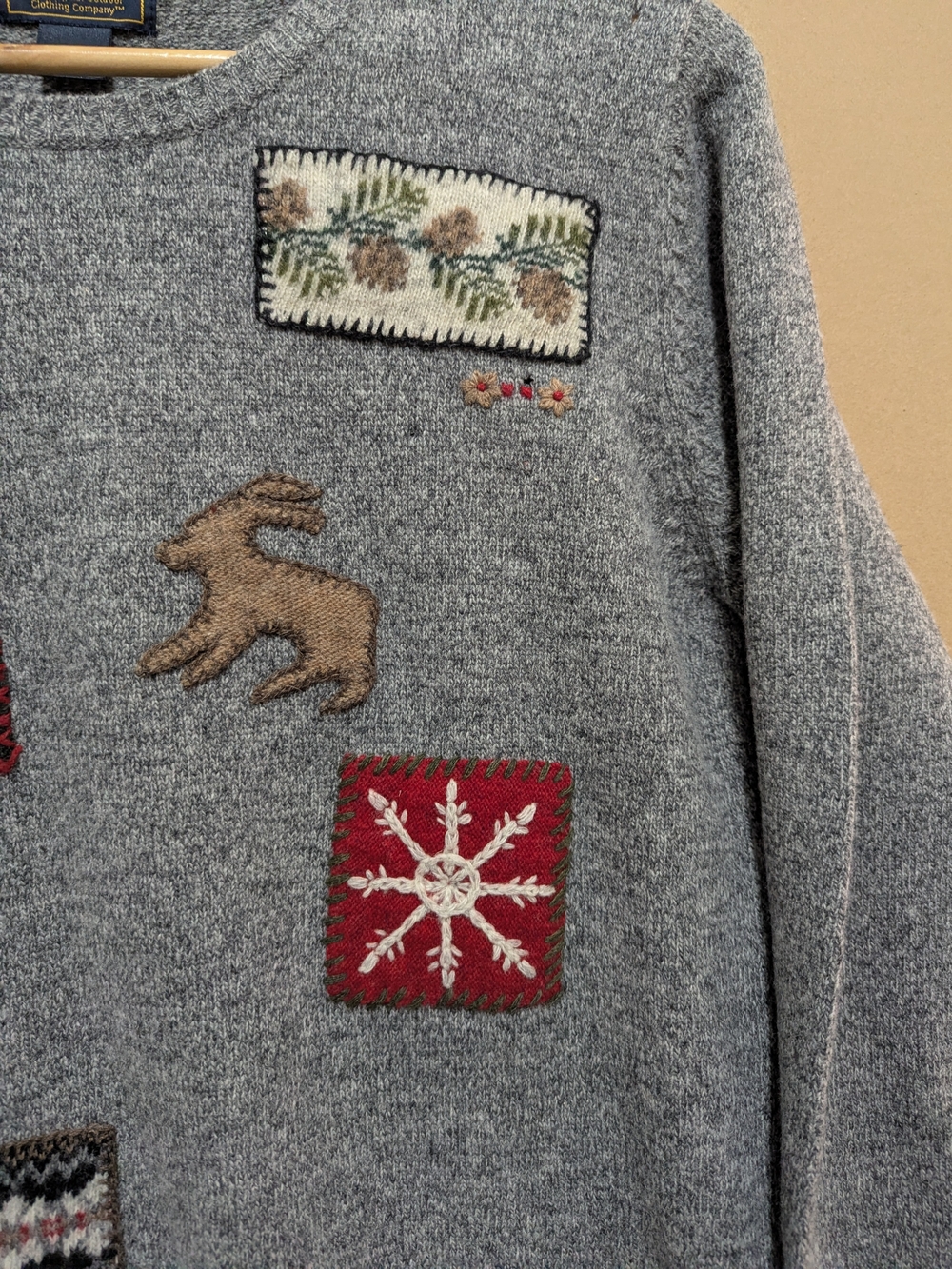 Woolrich Lambswool Cottage Sweater Cabin Charcoal Heather Medium Women's Knit - Picture 8 of 12